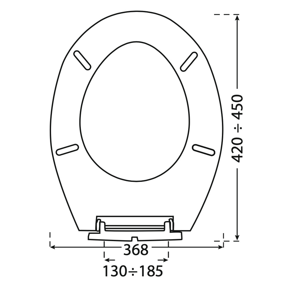 Sedile wc bianco in resina termoplastica universale K2