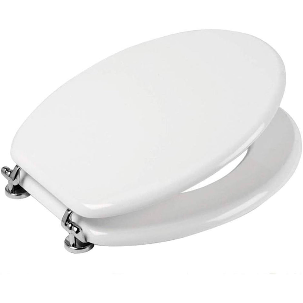Sedile copri water wc in resina laccato bianco con cerniere in metallo