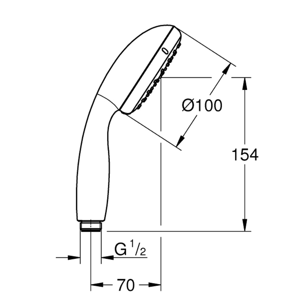 Doccetta monogetto cromo 1/2" Tempesta 110