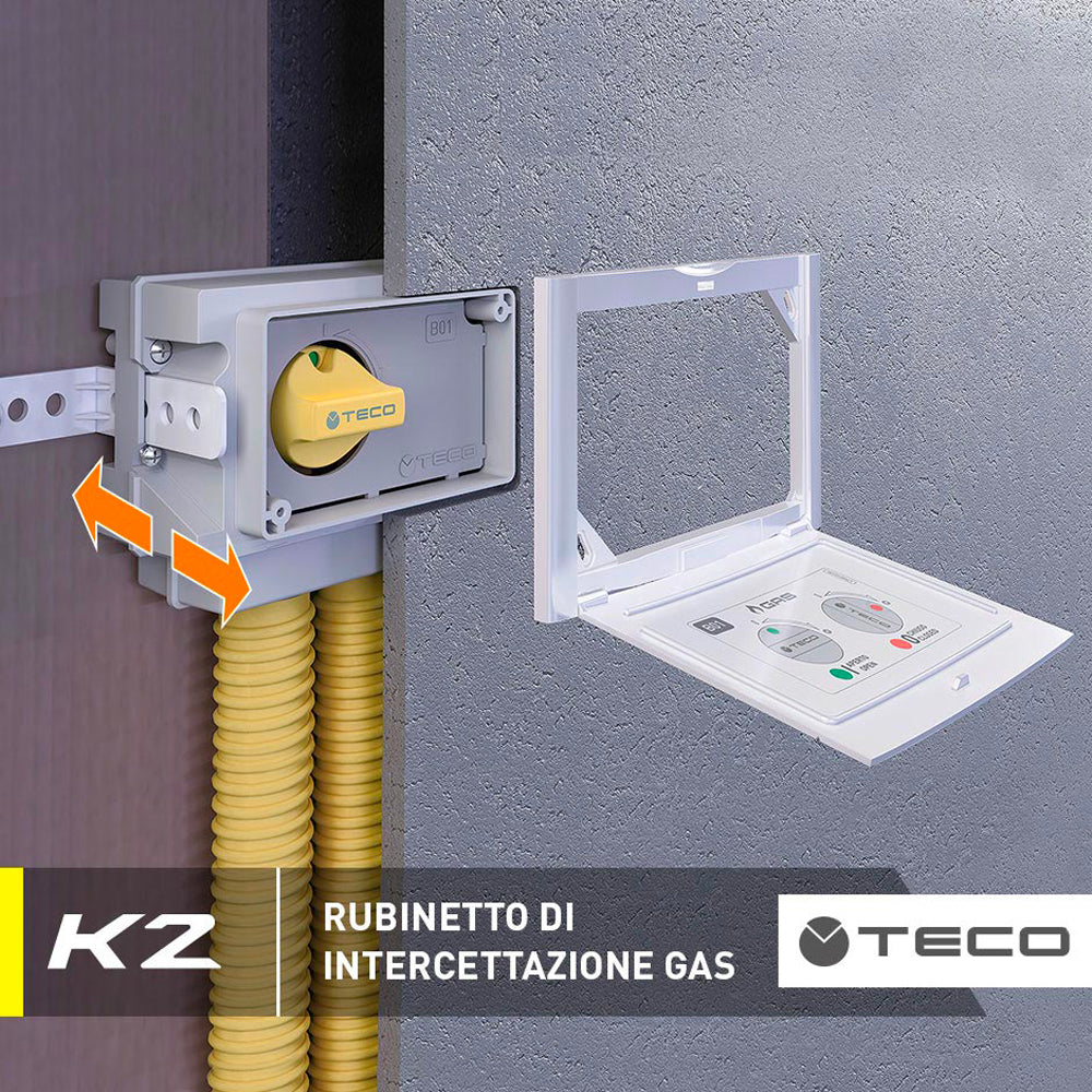 Rubinetto di intercettazione gas da incasso a U K2.1