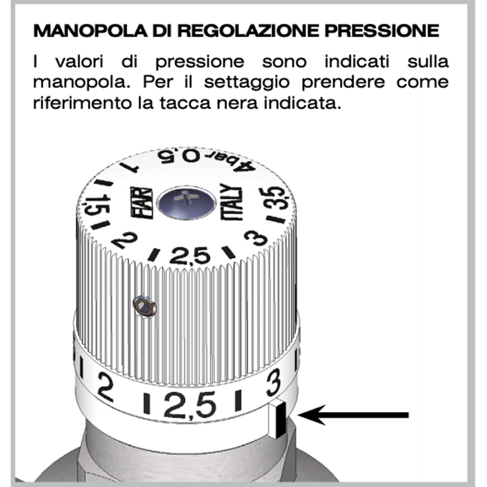 Gruppo di riempimento automatico con manopola numerata 1/2" Mf per impianti a circuito