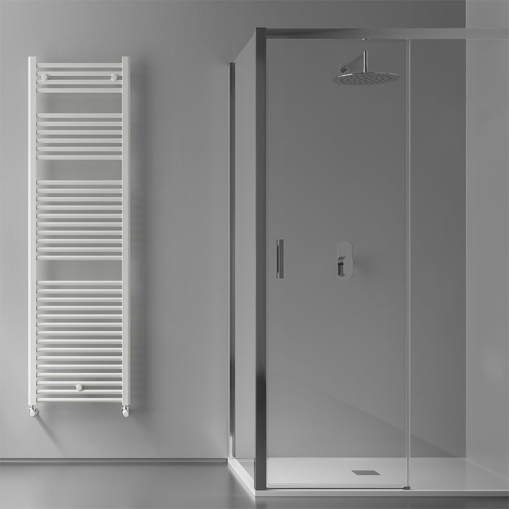Termoarredo bianco diritto 170.3x55x50 cm con valvola sfiato e elementi di fissaggio