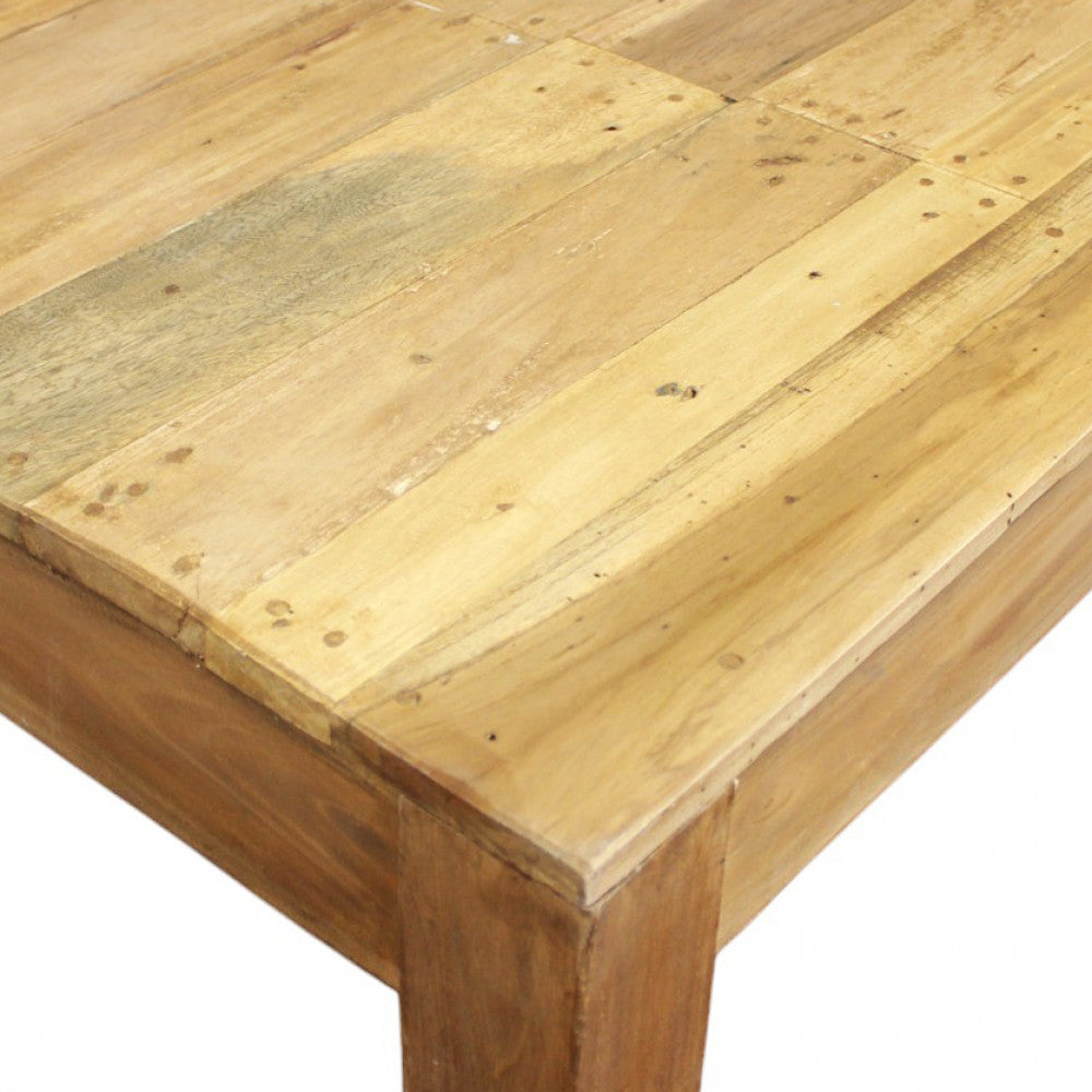 Tavolo quadrato fisso in legno riciclato 80x80xH77 cm