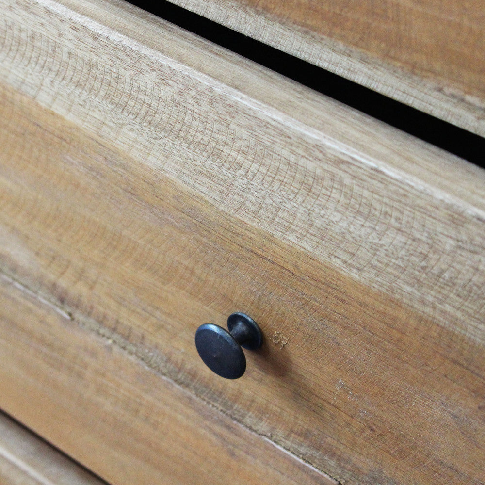 Mobiletto comodino in legno riciclato con 4 cassetti 70x40x130 cm
