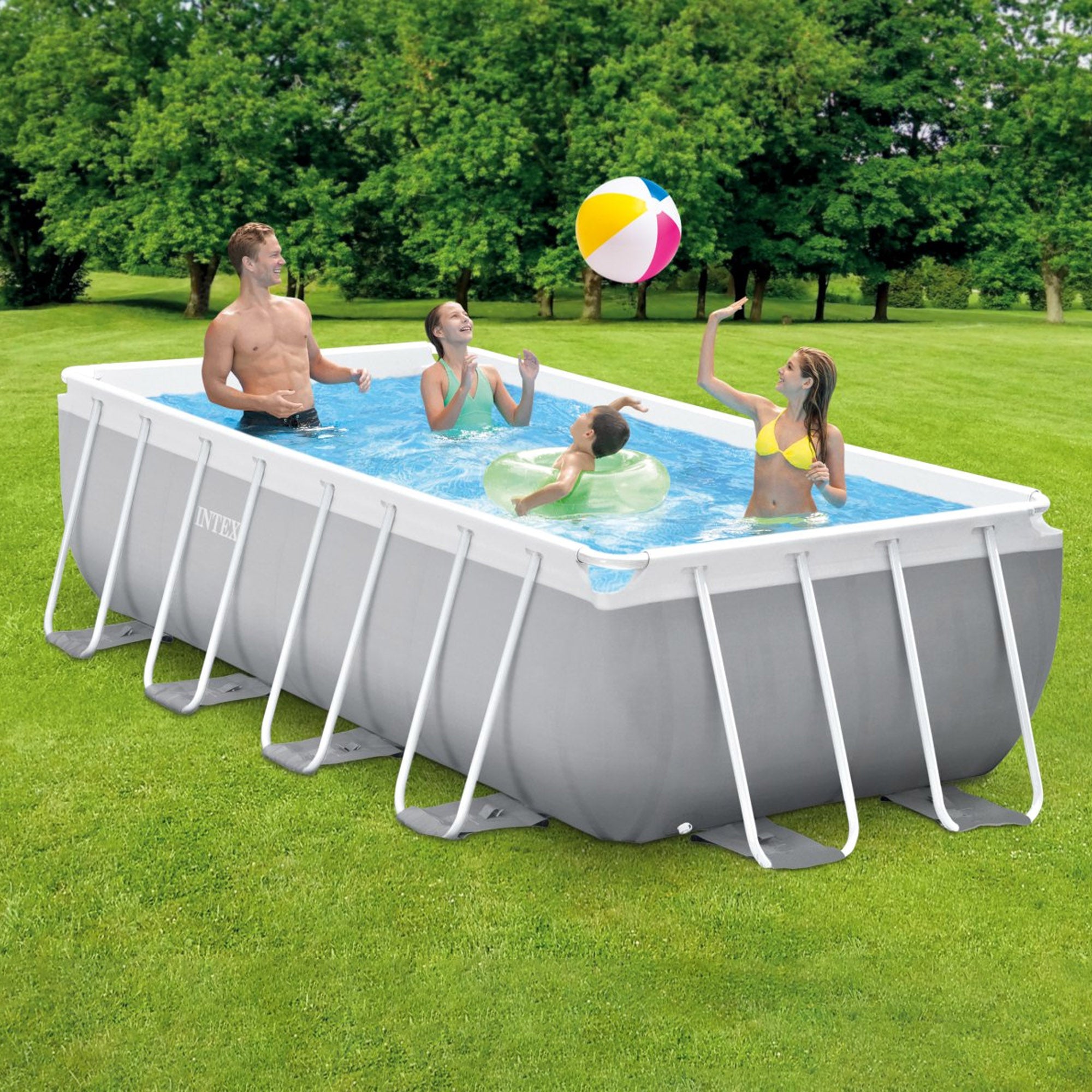 Piscina rettangolare con struttura 400x200xH100 cm Prism Frame INTEX26788