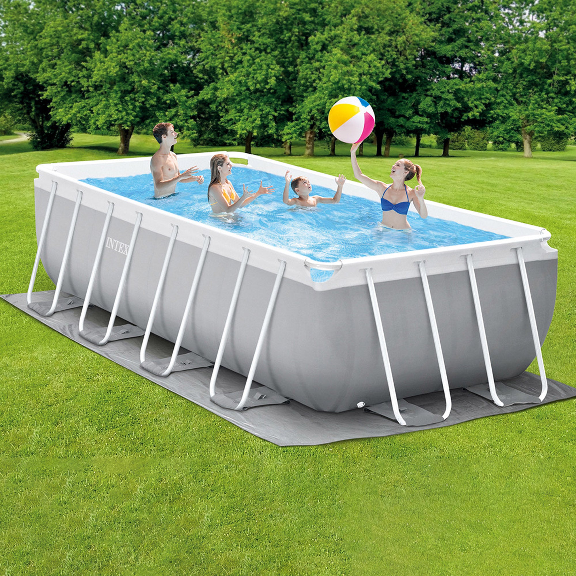 Piscina rettangolare con struttura 488x244xH107 cm Prism Frame INTEX26792