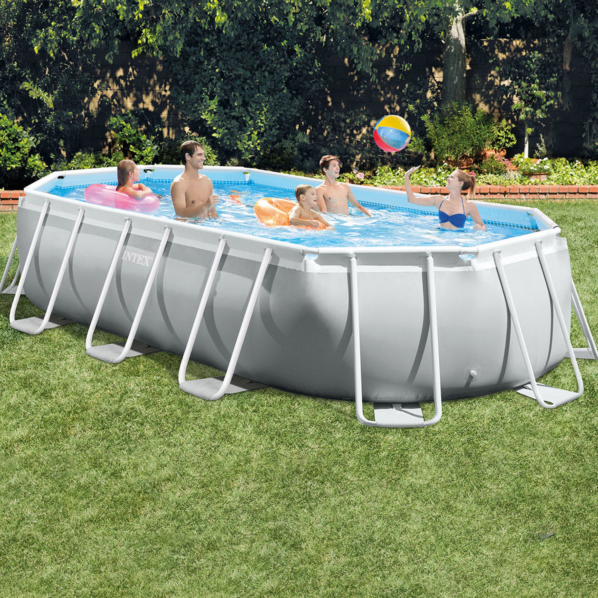 Piscina ovale con struttura 503x274xH122 cm prism Frame INTEX26796
