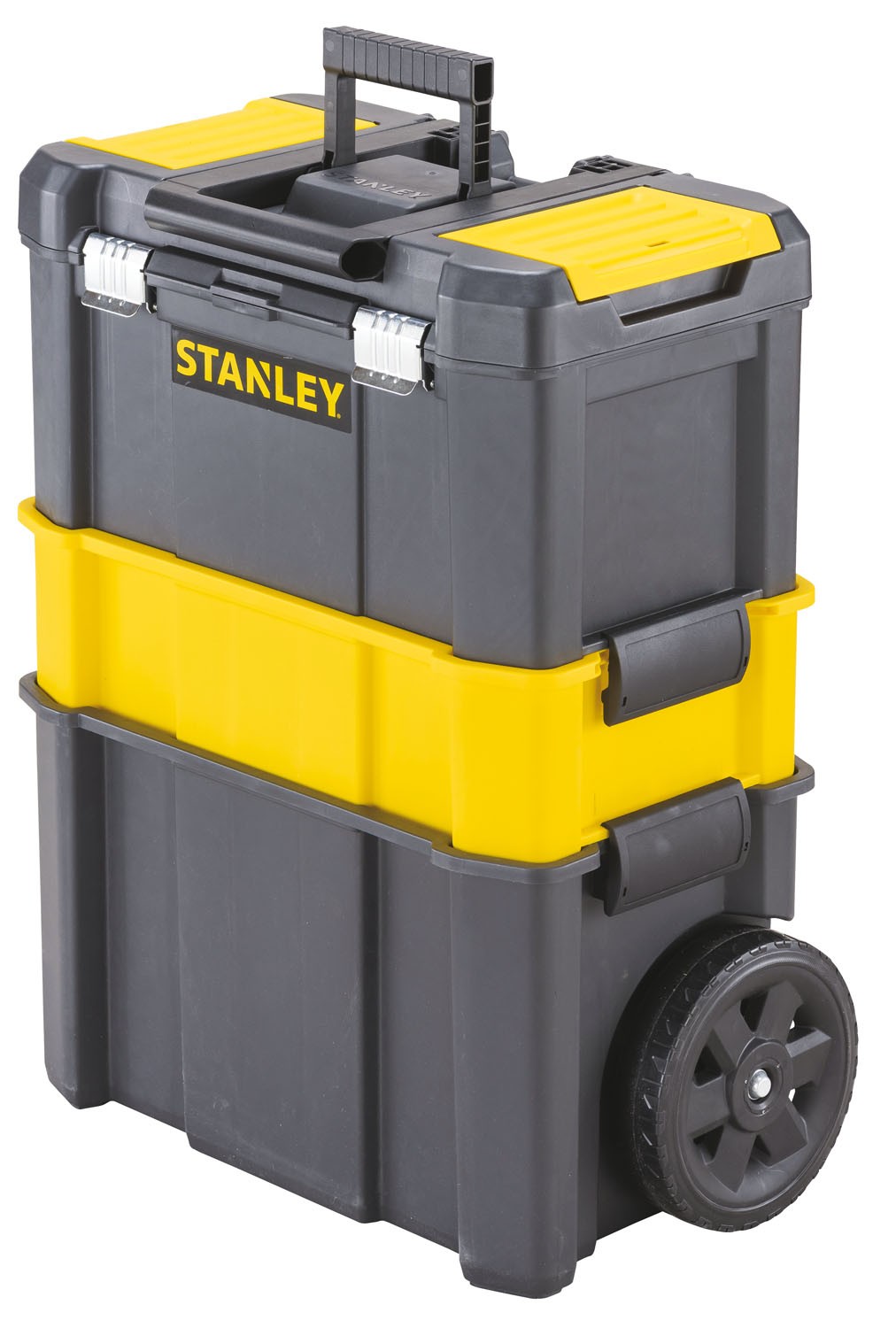 Carrello trolley porta attrezzi e minuterie con 3 livelli di stoccaggio e lucchettabile professionale STANLEY