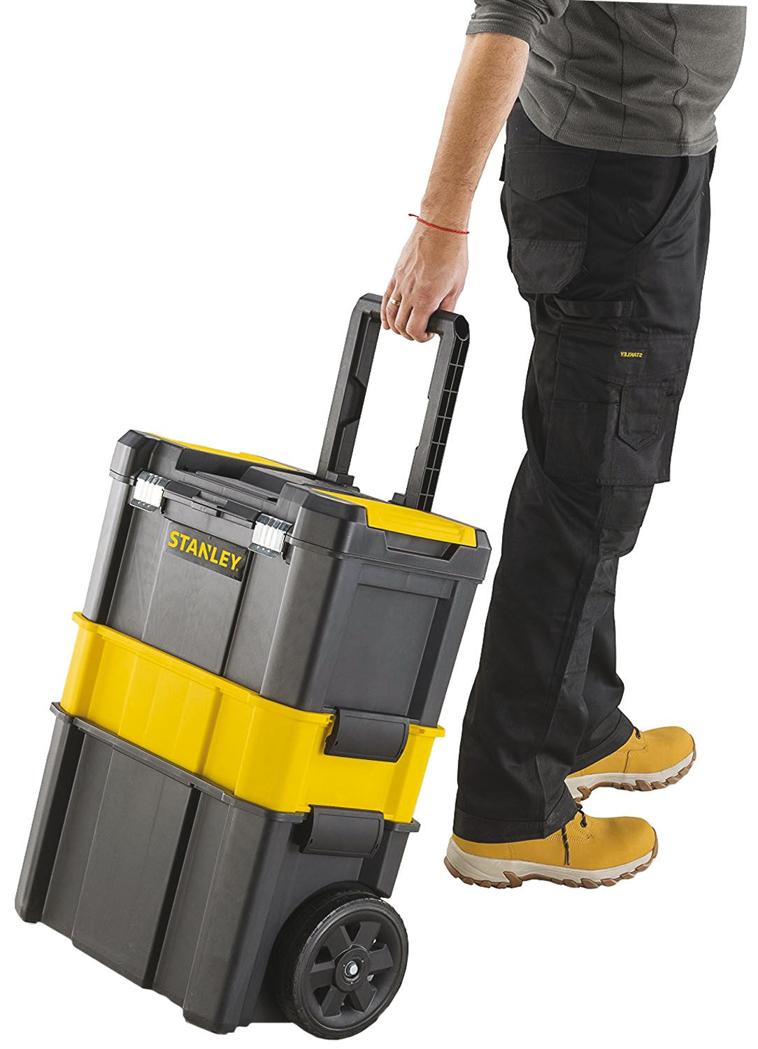 Carrello trolley porta attrezzi e minuterie con 3 livelli di stoccaggio e lucchettabile professionale STANLEY