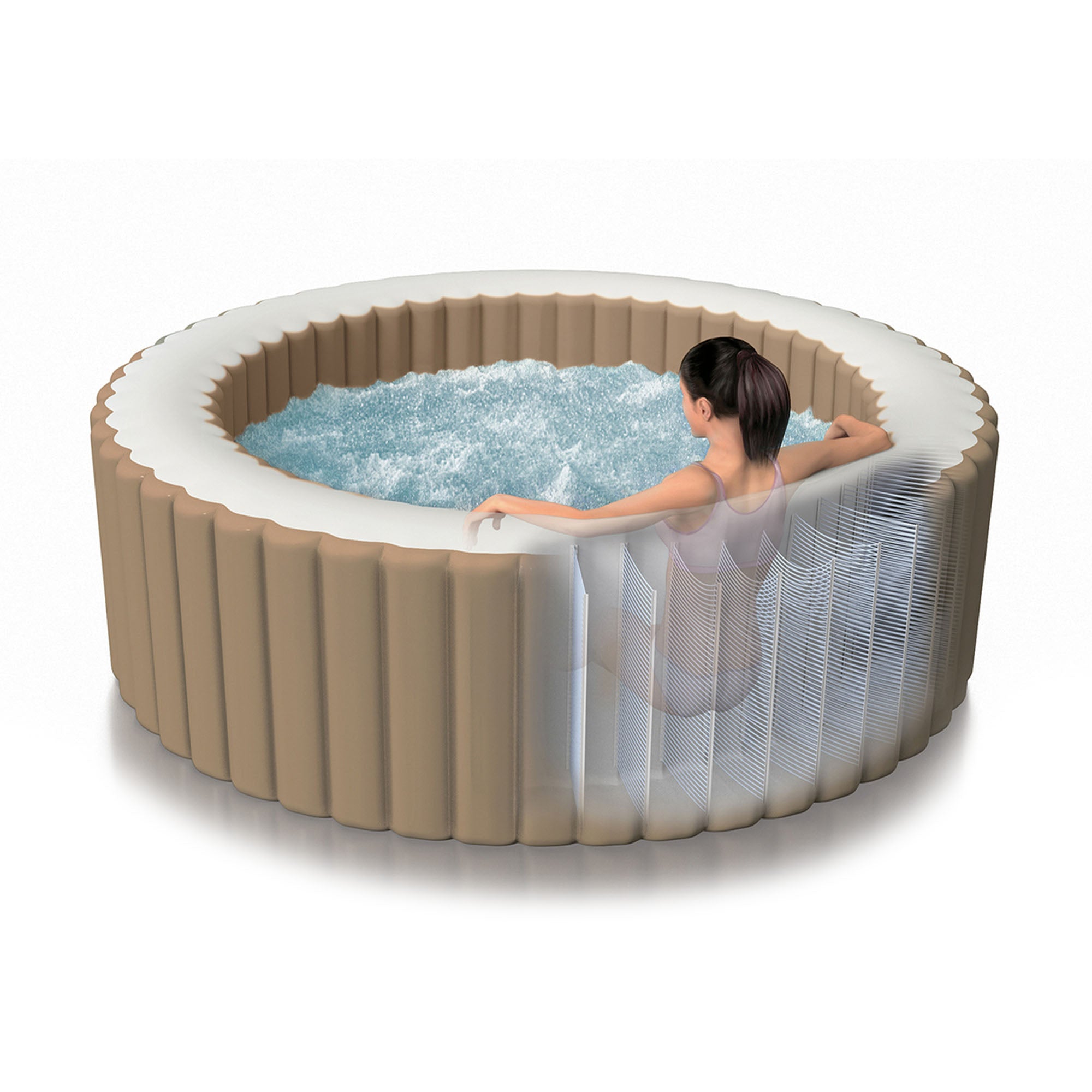 Piscina SPA idromassaggio beige 4 posti Ø196xH71 cm "Pure Spa Bubble Massage" INTEX28426