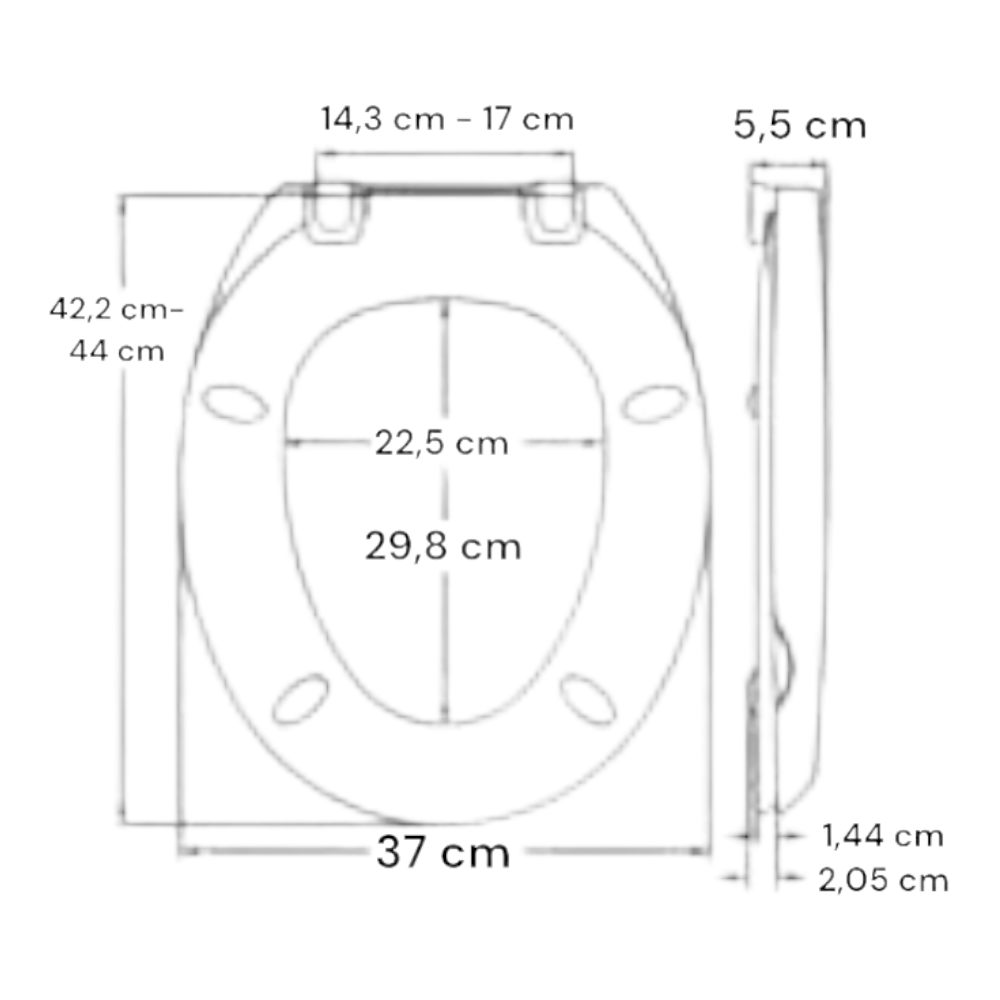Sedile tavoletta WC in resina resistente bianca