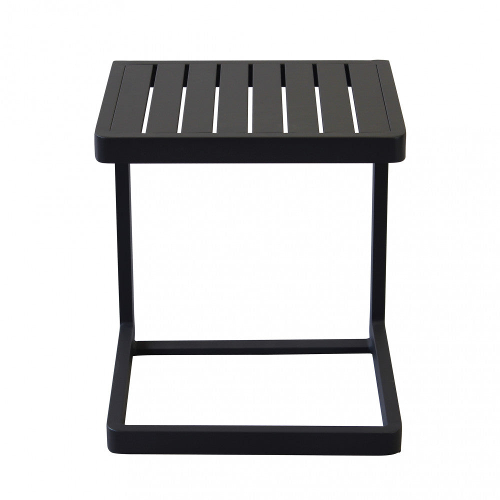 Tavolino basso 40x40x45 cm in alluminio antracite da giardino esterno per salotti e appoggio per lettini Nolan