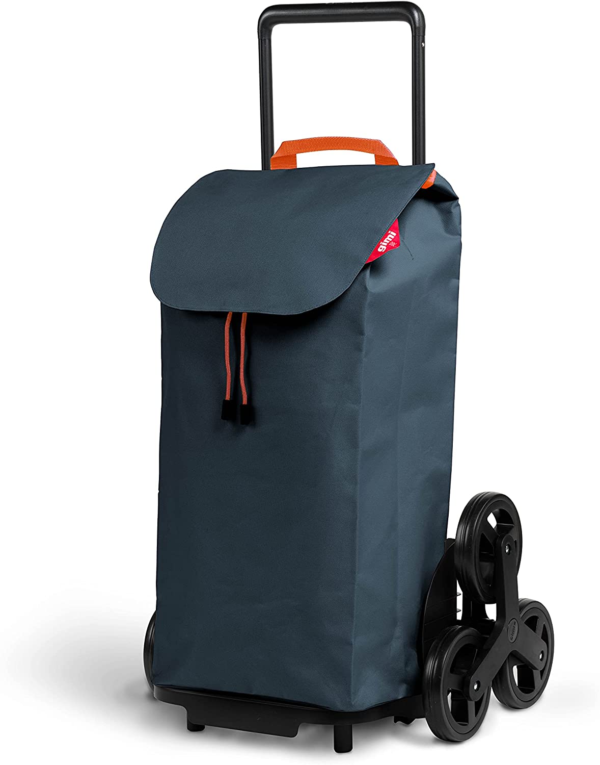 Carrello trolley portaspesa richiudibile 2in1 a 6 ruote saliscale con sacca antipioggia 52 Lt GIMI Tris