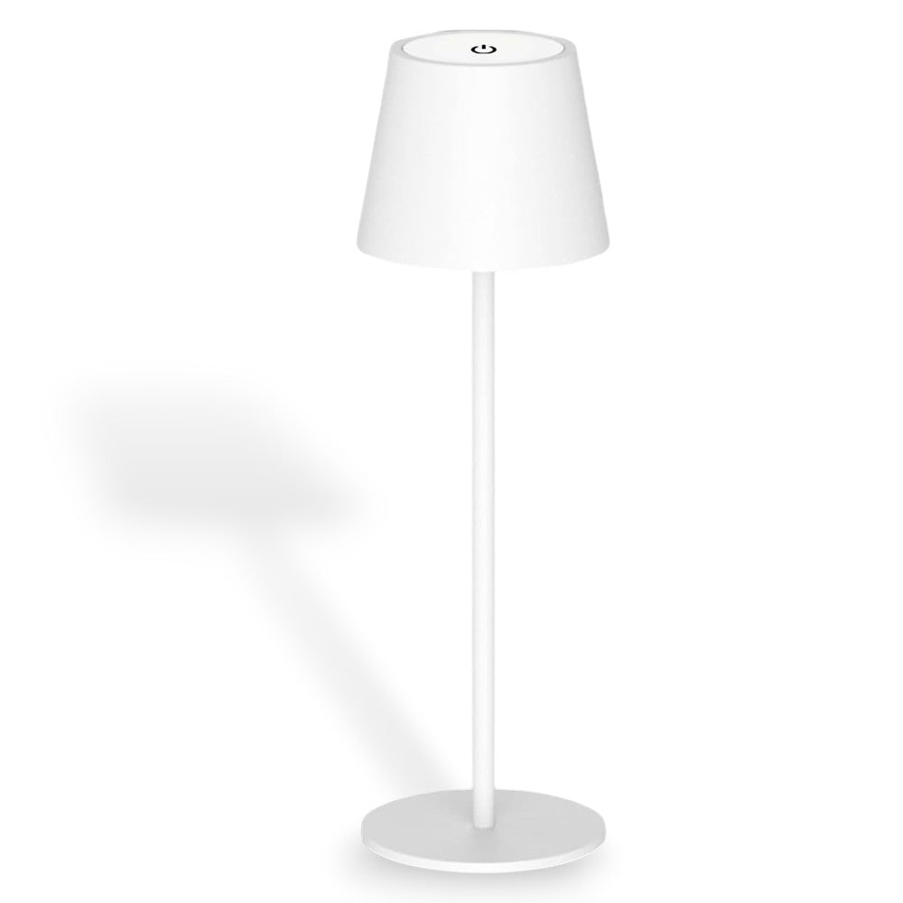 Lampada touch bianca da tavolo per bar e ristoranti 3000K ricaricabile autonomia 12h
