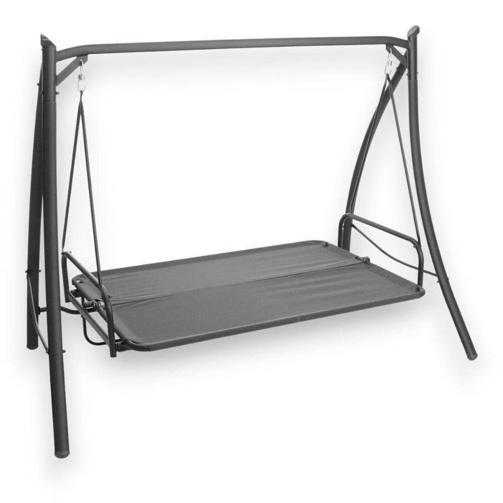 Dondolo da esterno in acciaio con 3 posti funzione letto 220x105x170 cm