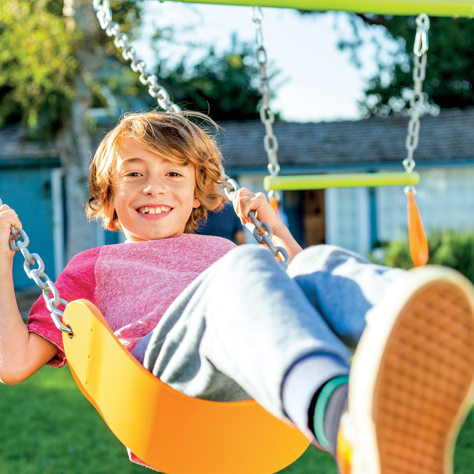 Altalena da giardino 3 giochi 2 seggiolini e dondolo ottagonale per bambini 3-10 anni INTEX 44123