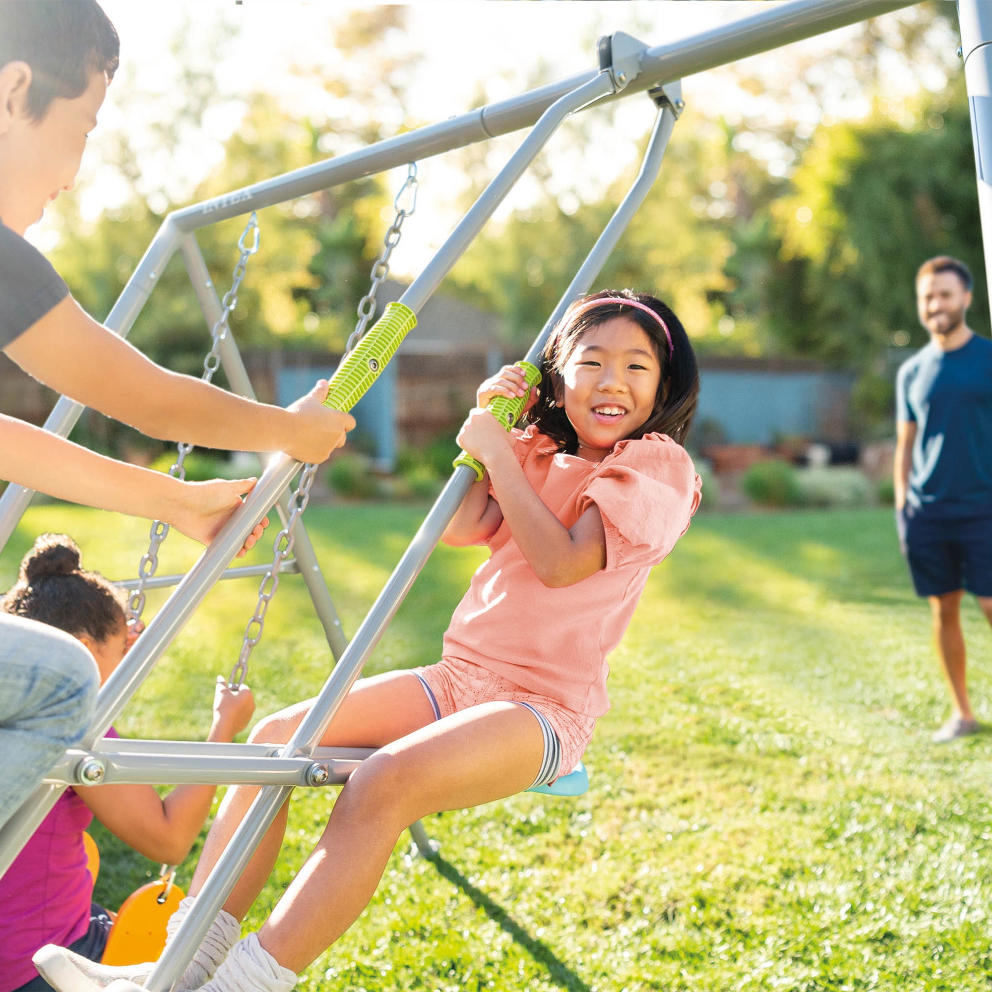 Altalena da giardino 3 giochi 2 seggiolini e dondolo ottagonale per bambini 3-10 anni INTEX 44123
