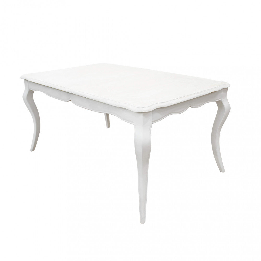 Tavolo allungabile da interno 160/200x100 cm con struttura in legno bianco Jessy