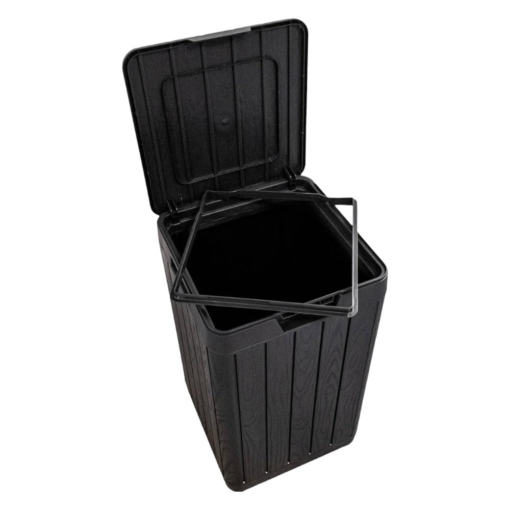 Pattumiera da giardino in resina 80 Lt. con porta sacco e chiusura a scatto Rio Garden antracite TOOMAX