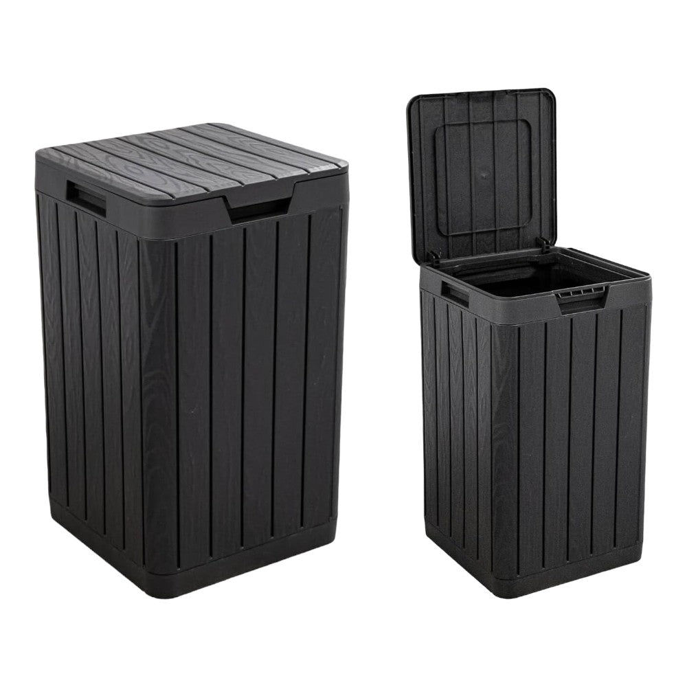 Pattumiera da giardino in resina 80 Lt. con porta sacco e chiusura a scatto Rio Garden antracite TOOMAX