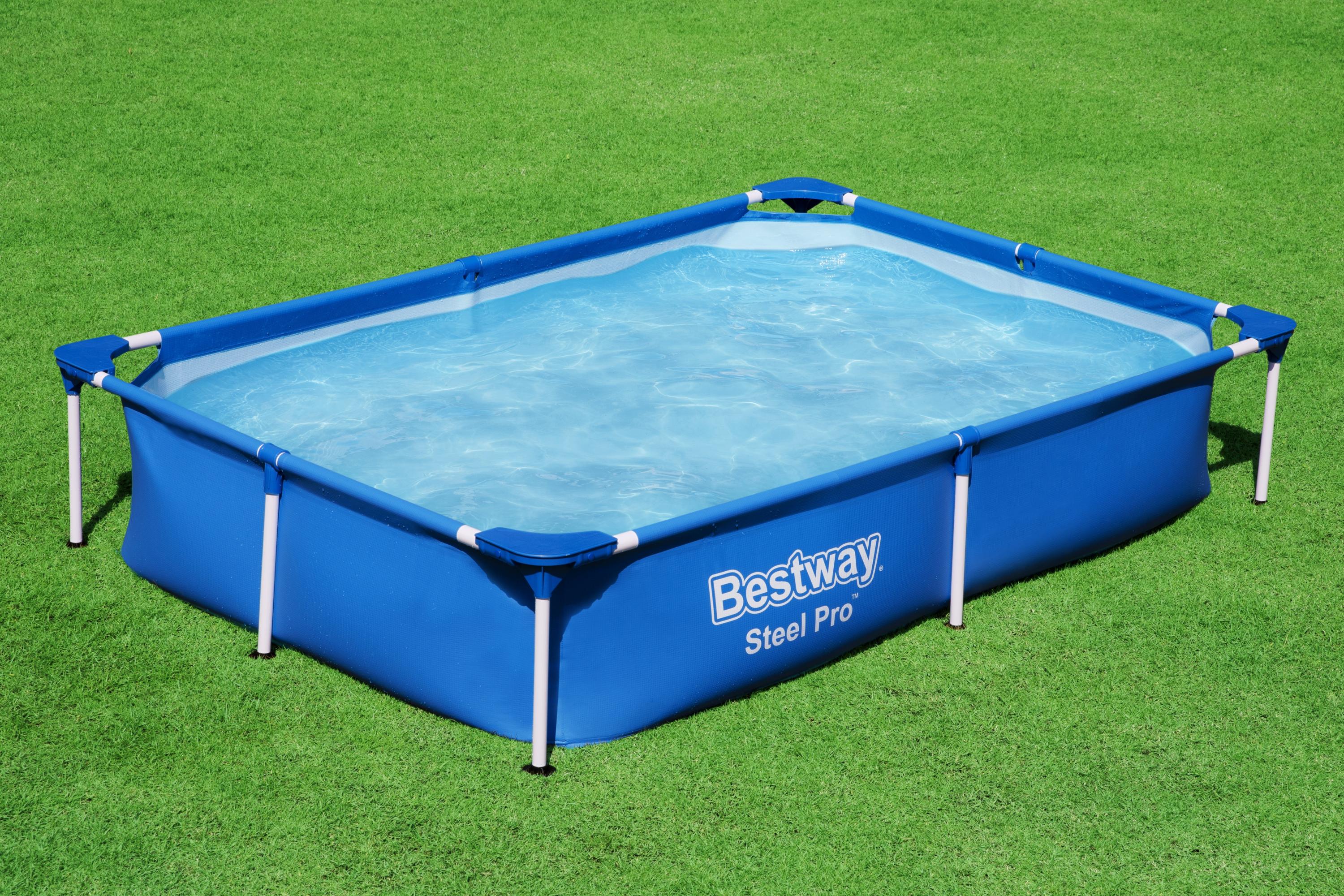 Piscina bassa rettangolare per bambini 221x150xh43 cm Steel Pro Frame Bestway 56401