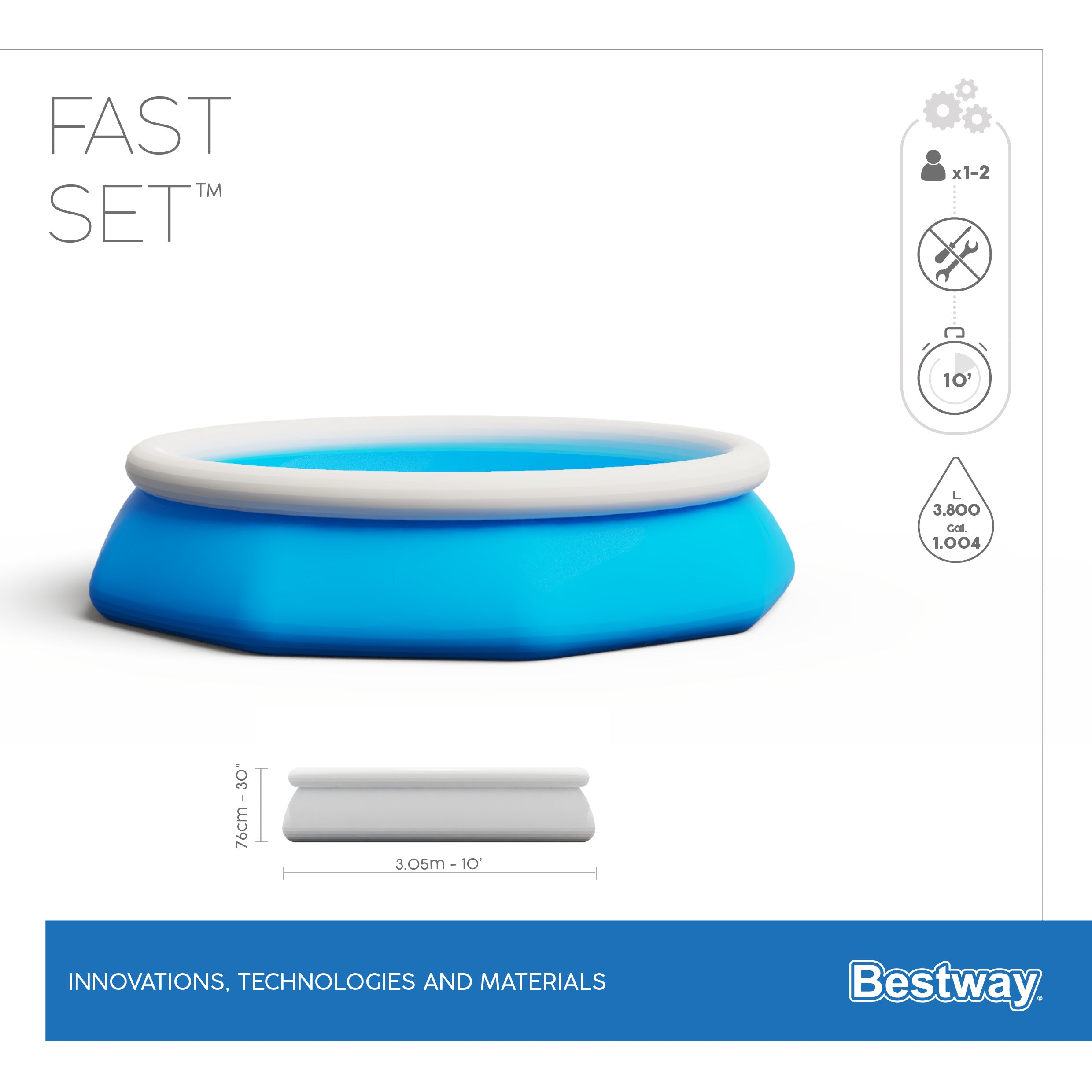 Piscina Tonde Autoportante 305x76 Bestway  57266