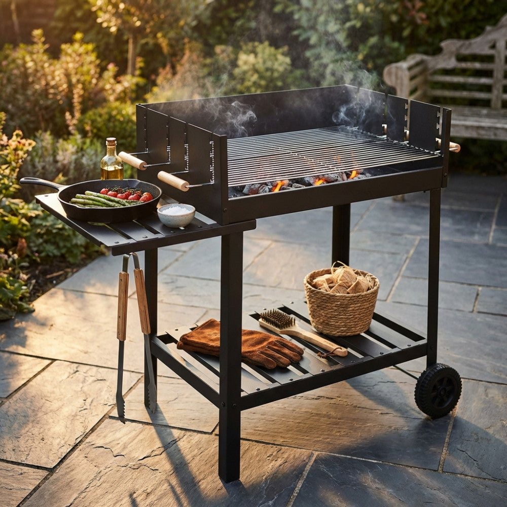 Barbecue a carbone carbonella in metallo nero BlackForge