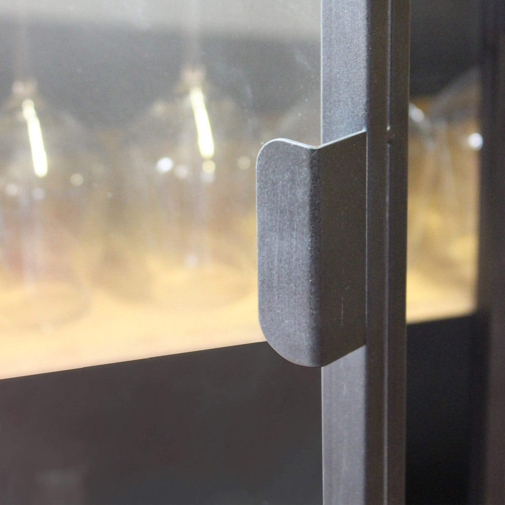 Vetrina da interno con struttura in metallo e legno 2 ante 2 cassetti Linea Industrial