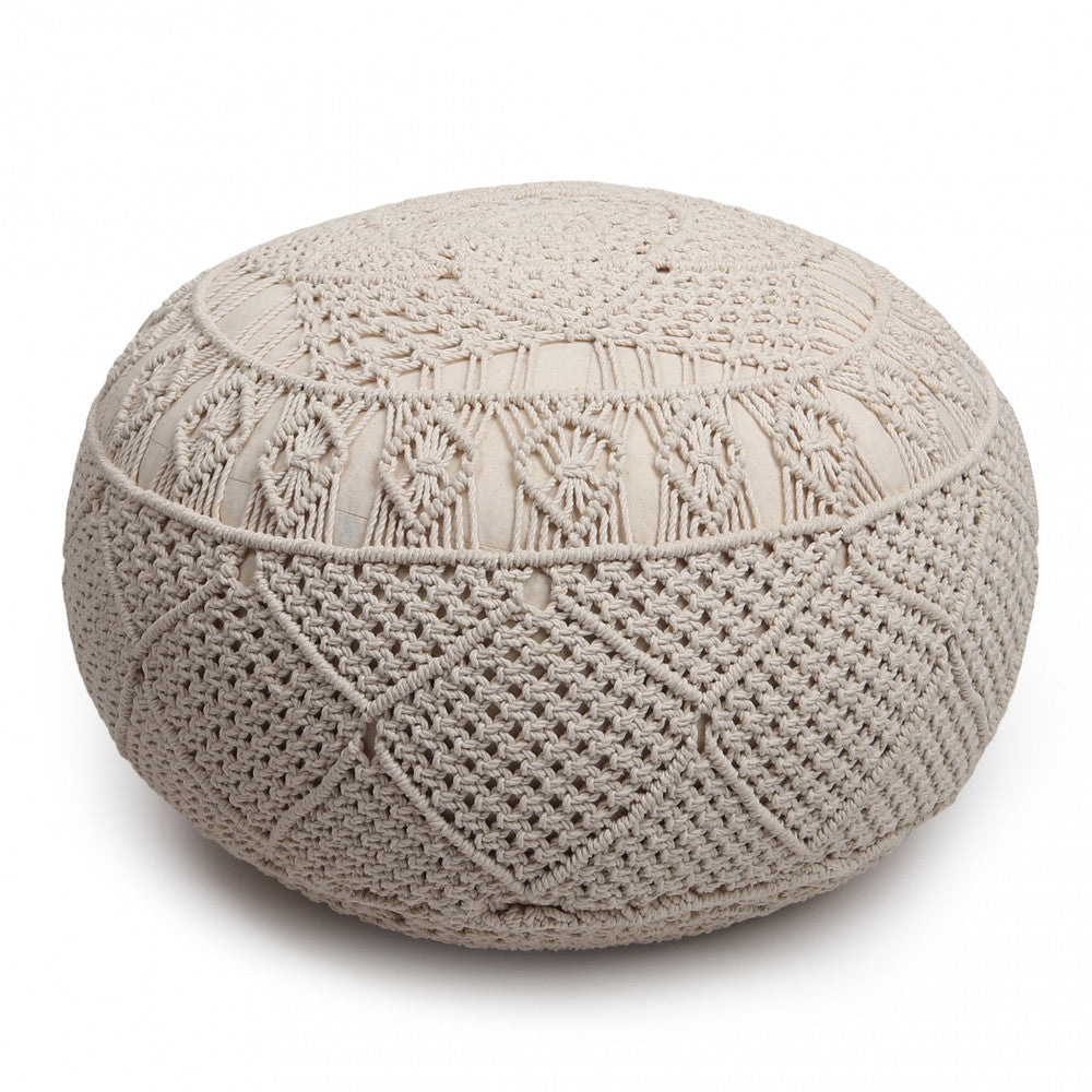 Pouf imbottito in tessuto cotone 40x40x40 cm con design versatile e compatto
