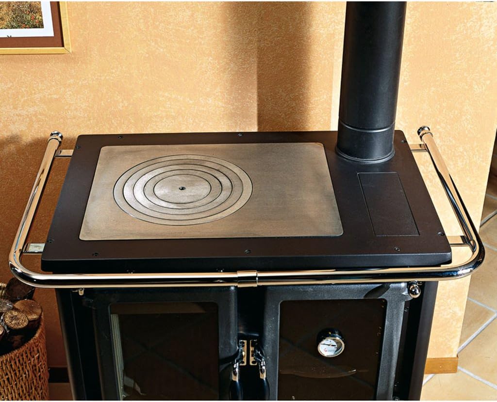 Cucina Stufa a legna con rivestimento in maiolica 7,9 kW Rosetta Liberty bordeaux