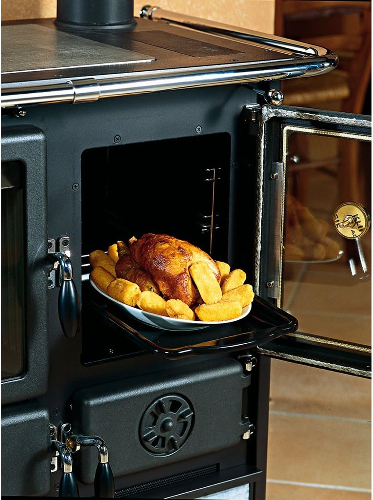Cucina Stufa a legna con rivestimento in maiolica 7,9 kW Rosetta Liberty bordeaux