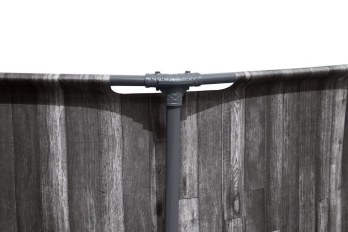 Piscina con struttura rotonda effetto legno Steel Pro MAX 366x100 cm Bestway 5614X