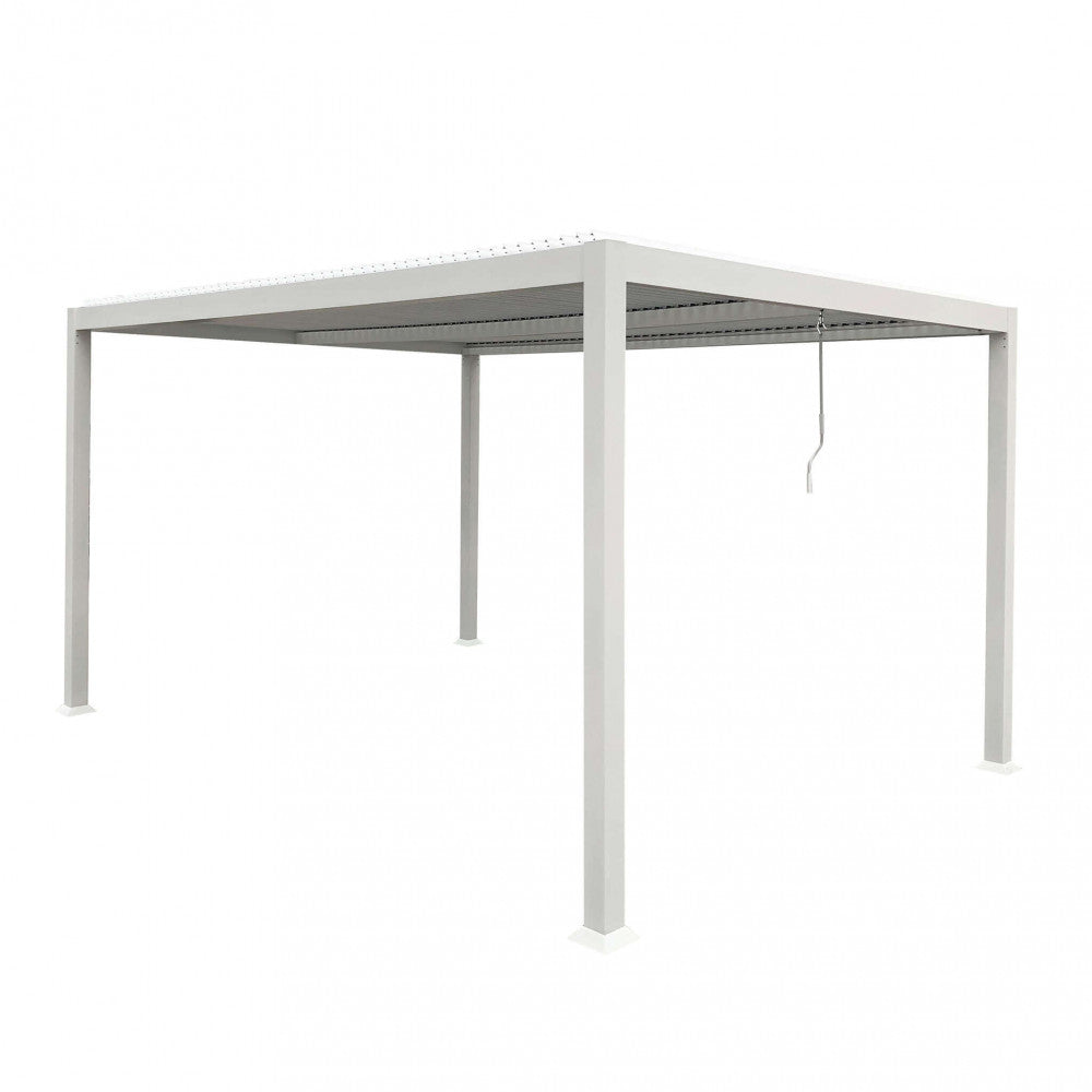 Pergola bioclimatica 3x4 in alluminio con doppia lamella frangisole orientabili e resistenti a tutte le intemperie