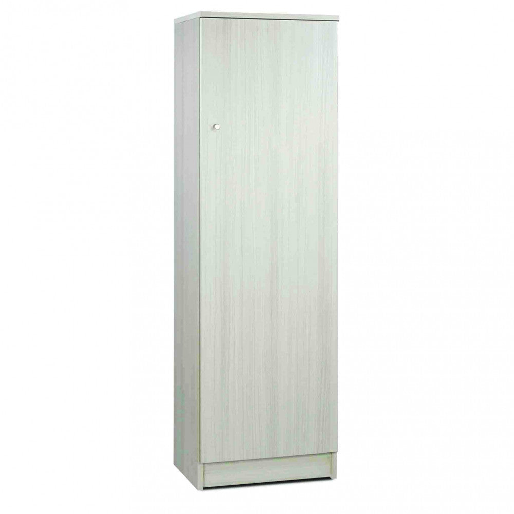 Colonna portaoggetti ad un'anta in MDF beige dimensioni 46x34x147 cm ideale per organizzazione e design elegante