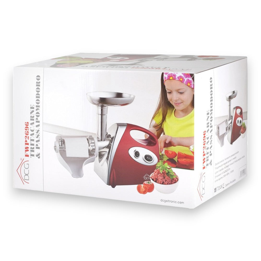 Tritacarne e passapomodoro elettrico per cucina con lame in acciaio multifunzione