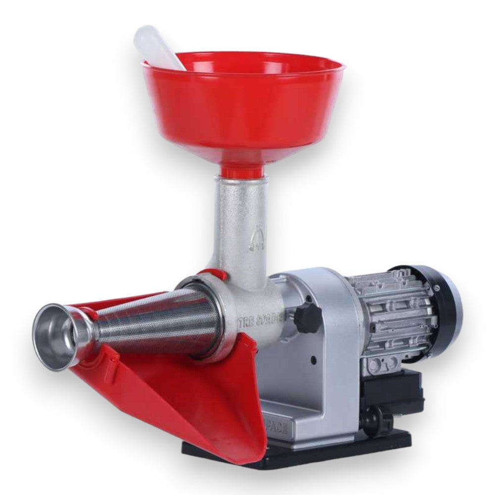 Passapomodoro Elettrico con cono e imbuto in acciaio inox per cucina