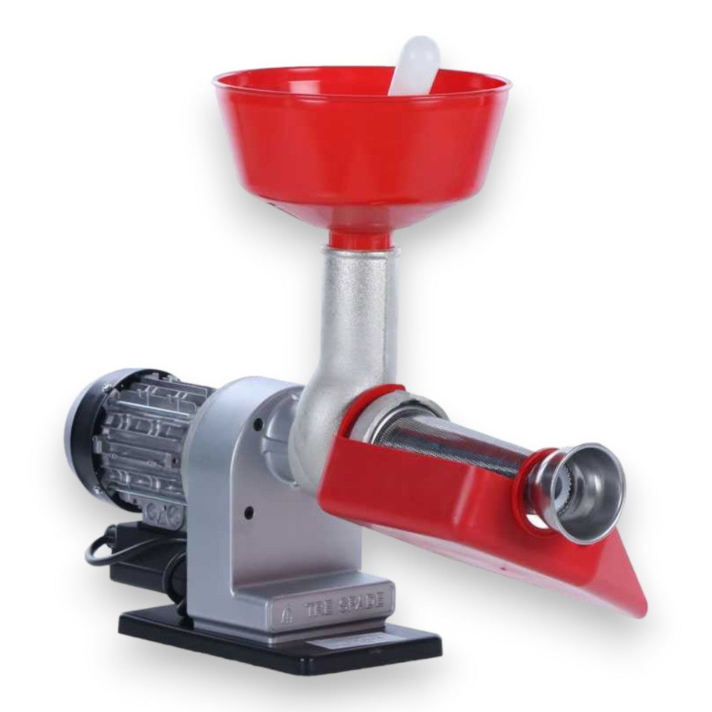Passapomodoro Elettrico con cono e imbuto in acciaio inox per cucina
