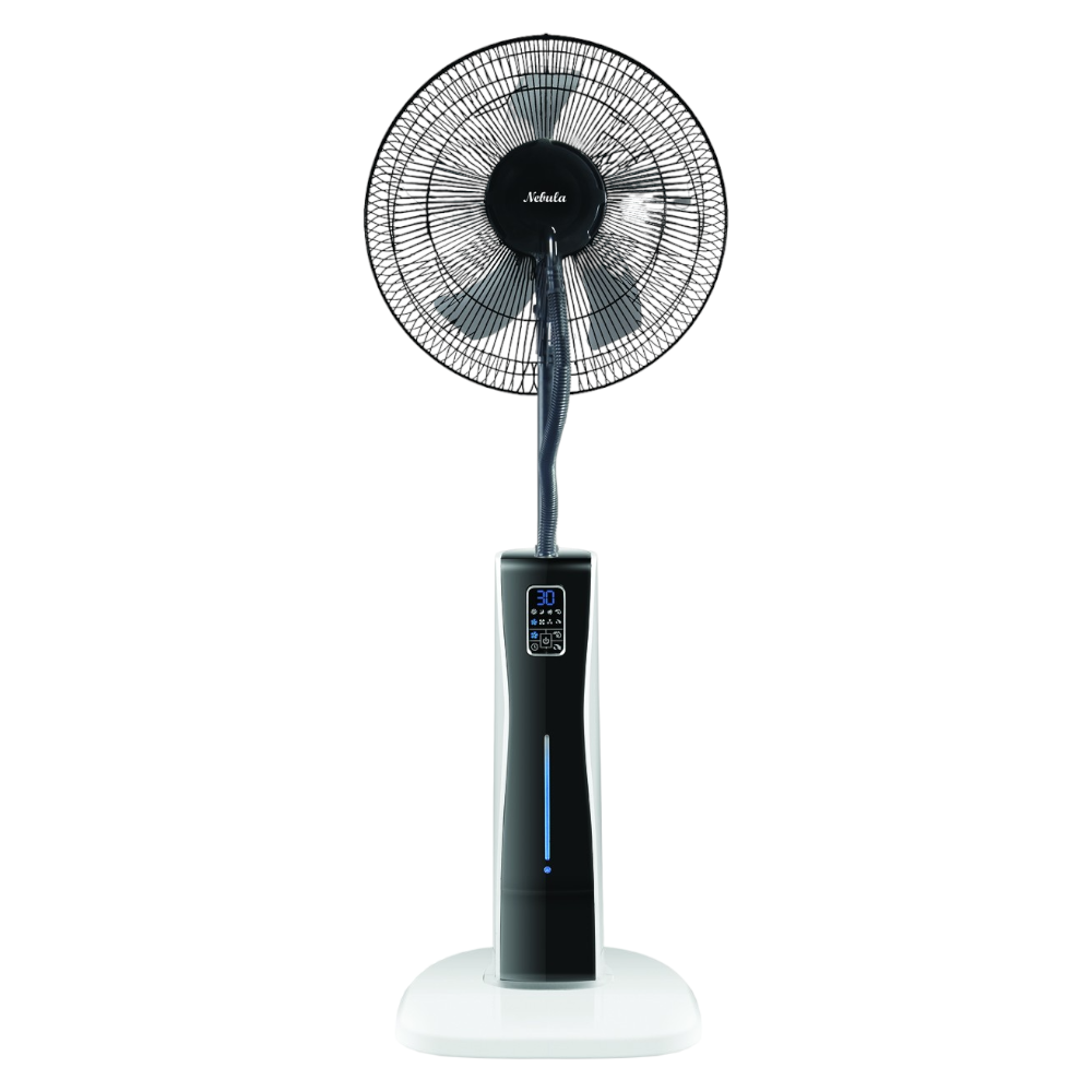 Ventilatore evaporativo digitale a 5 pale con ruote e serbatoio per acqua Nebula Fan Plus
