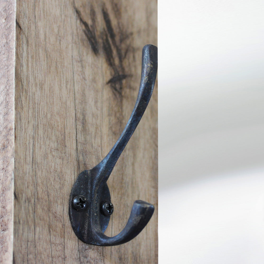 Mobile da ingresso in legno con specchio ripiani e appendiabiti integrati