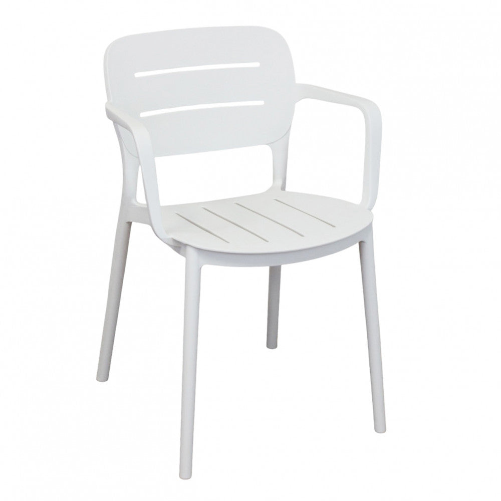Poltrona sedia in polipropilene con braccioli impilabile 52.5x53xH79 cm Giselle