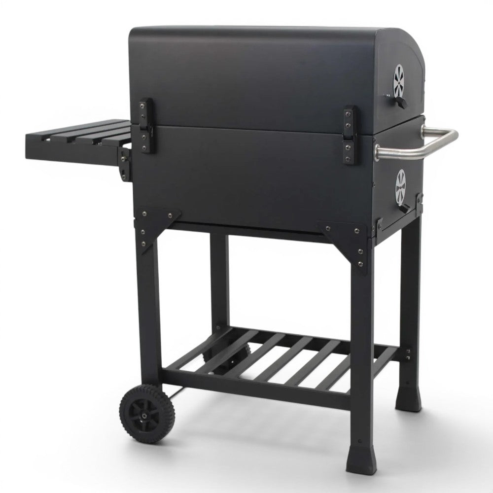 Barbecue a carbone carrellato con termostato e griglia 115x55xH106 cm