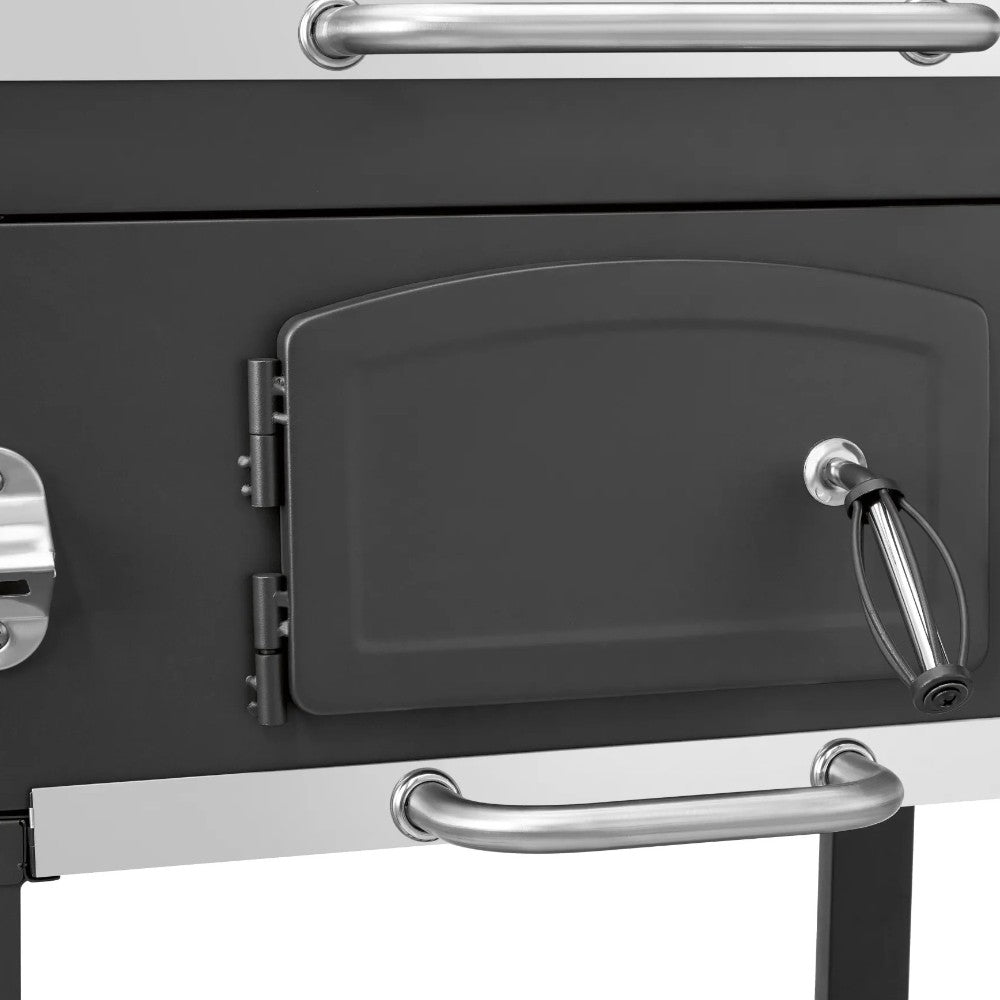 Barbecue a carbone carrellato con termostato e griglia 115x55xH106 cm