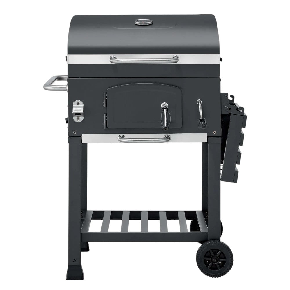 Barbecue a carbone carrellato con termostato e griglia 115x55xH106 cm