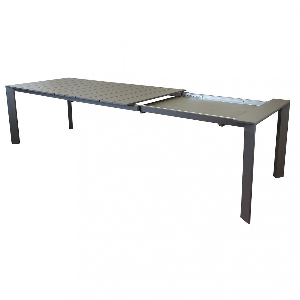 Tavolo allungabile estensibile con struttura in alluminio taupe 165/215x85xH75,5 cm Saceos