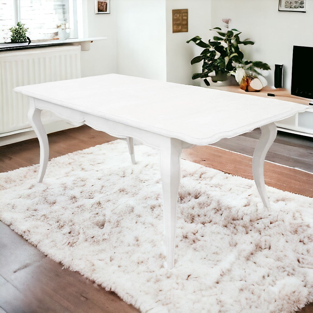 Tavolo allungabile da interno 160/200x100 cm con struttura in legno bianco Jessy