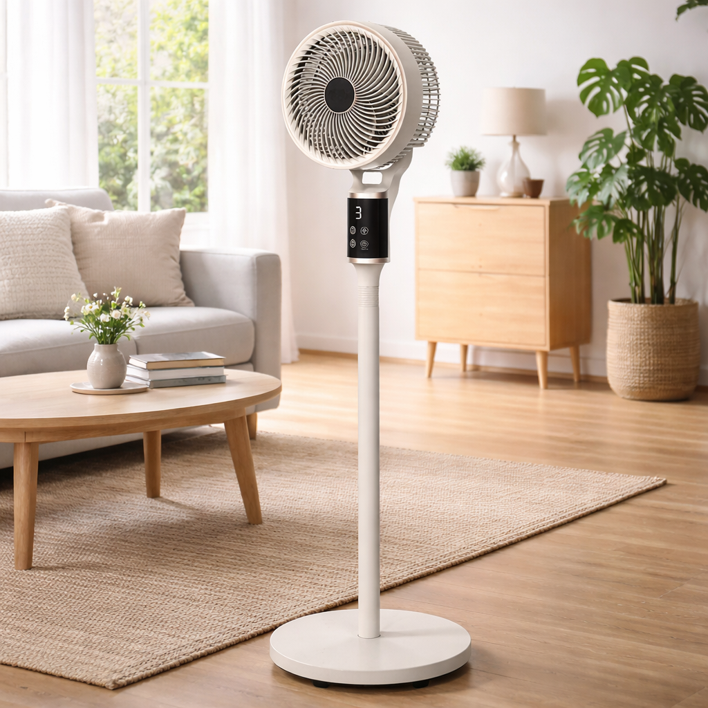 Ventilatore a piantana 40 Watt con telecomando e timer mini H123 cm
