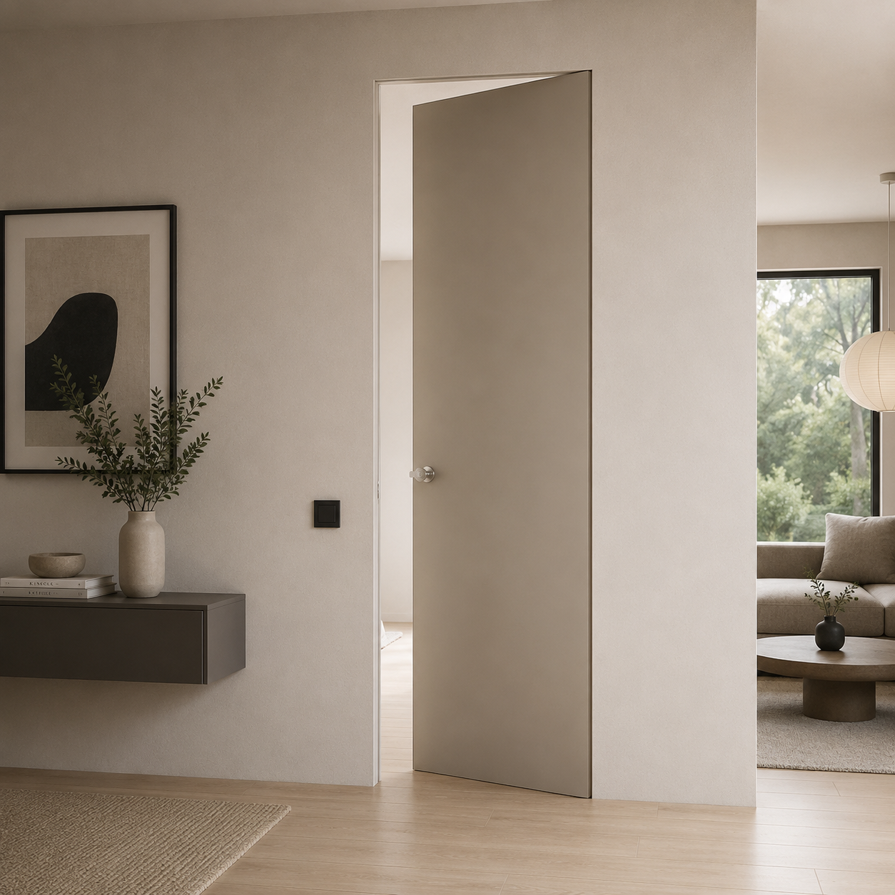 Porta da interno filo muro battente reversibile