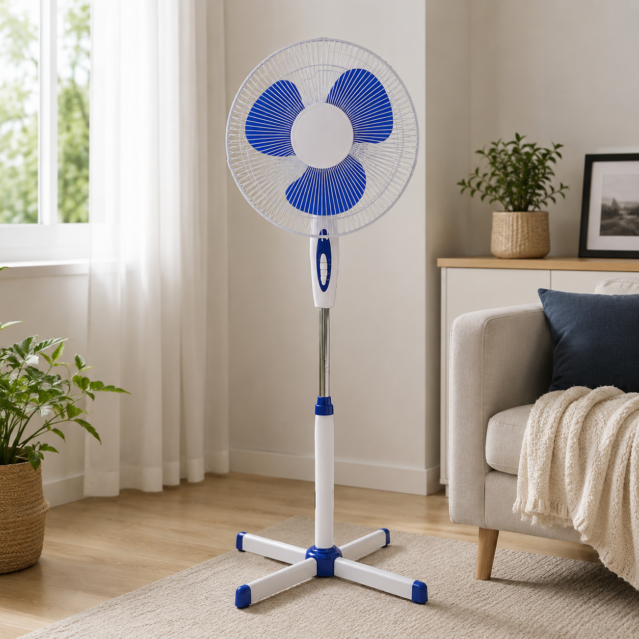 Ventilatore a piantana 3 pale Ø40 cm con altezza regolabile 45W