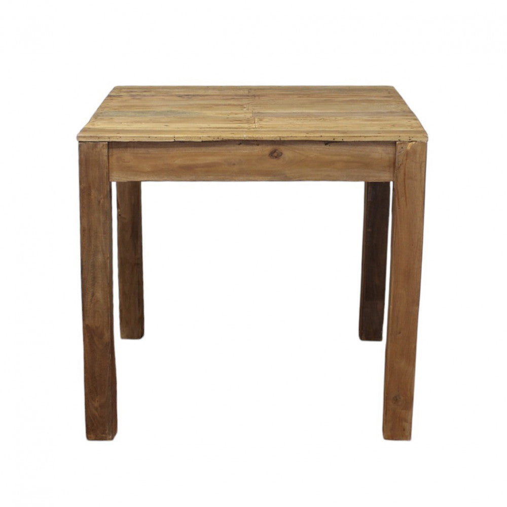 Tavolo quadrato fisso in legno riciclato 80x80xH77 cm