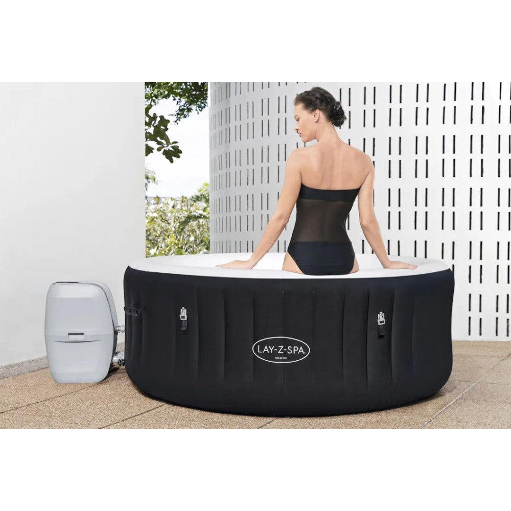 Piscina SPA idromassaggio nera 2-4 posti Ø180xH66 cm Lay-Z Spa Miami BESTWAY 60001